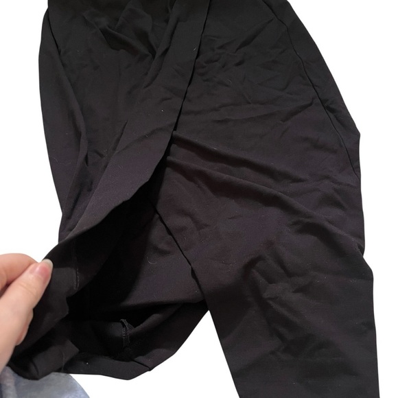 Iris & Ink Asymmetrical Midi Pencil Skirt Viscose Blend Women Black US 6 - Picture 3 of 6